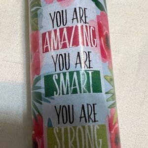 Motivational Floral Art Poster with Red and Green Accents